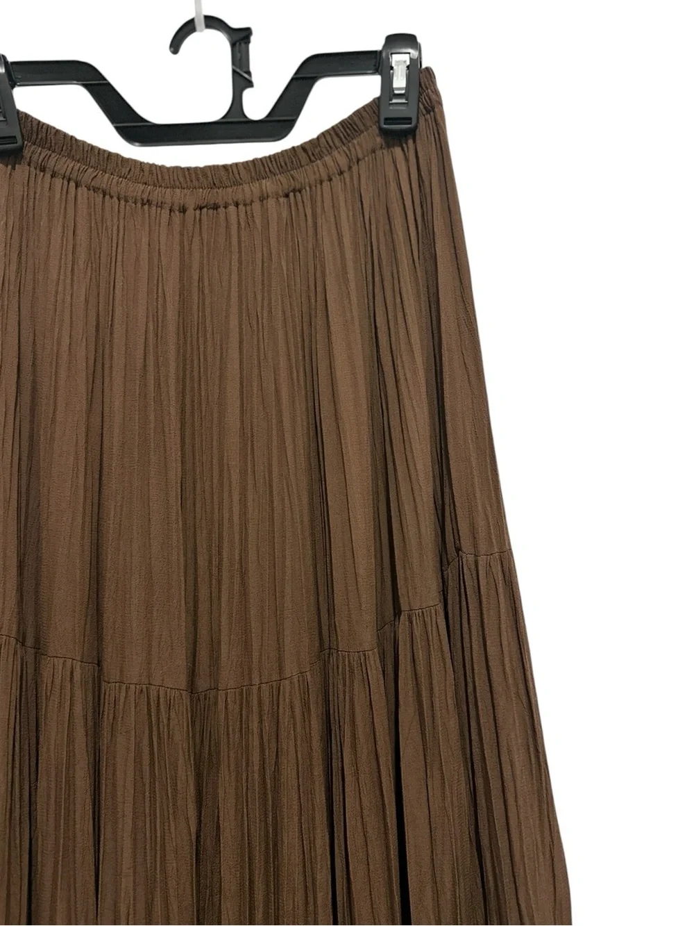Double D Ranch Vintage 90’s Elastic Waist Tiered Crinkle Rayon Midi Skirt Medium